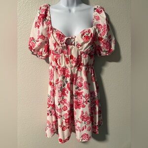 SHEIN Pink and White Floral Dress